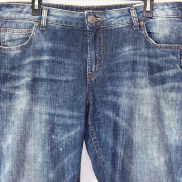 Silver Jeans Girlfriend Denim Distressed Splatter Jeans Plus Size 16 H13230 - Picture 2 of 12